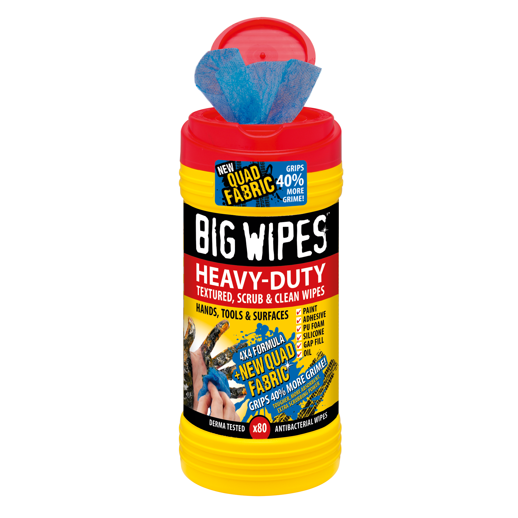 BIG WIPES HEAVY-DUTY 4X4 BIG WIPES (TUB-80s)