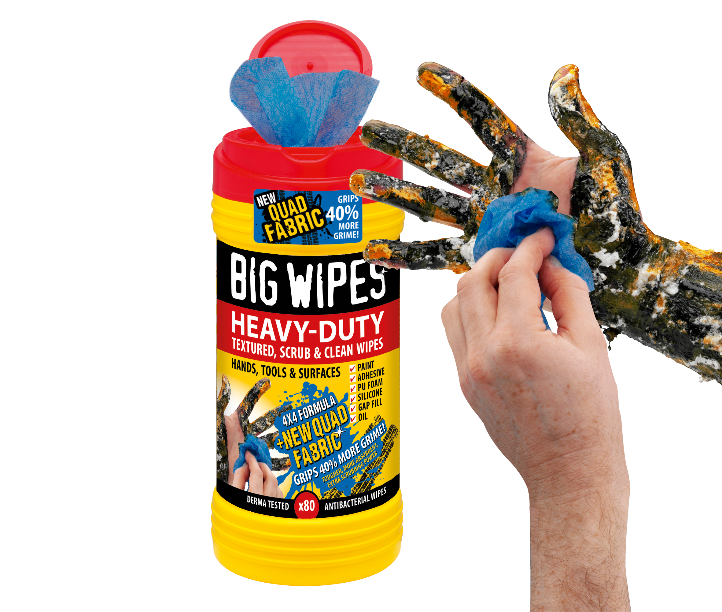 BIG WIPES HEAVY-DUTY 4X4 BIG WIPES (TUB-80s)