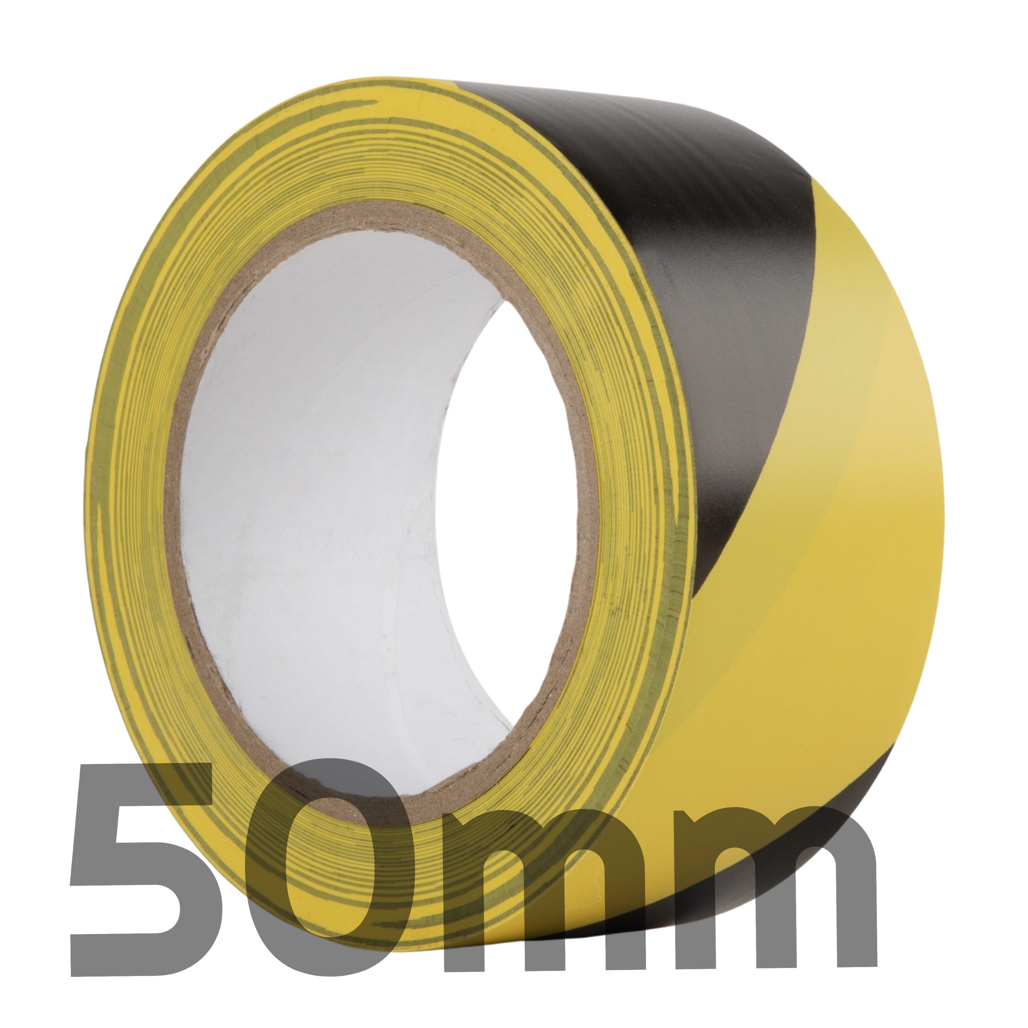HAZARD WARNING PVC TAPE - BLACK AND YELLOW - 50MM X 33M