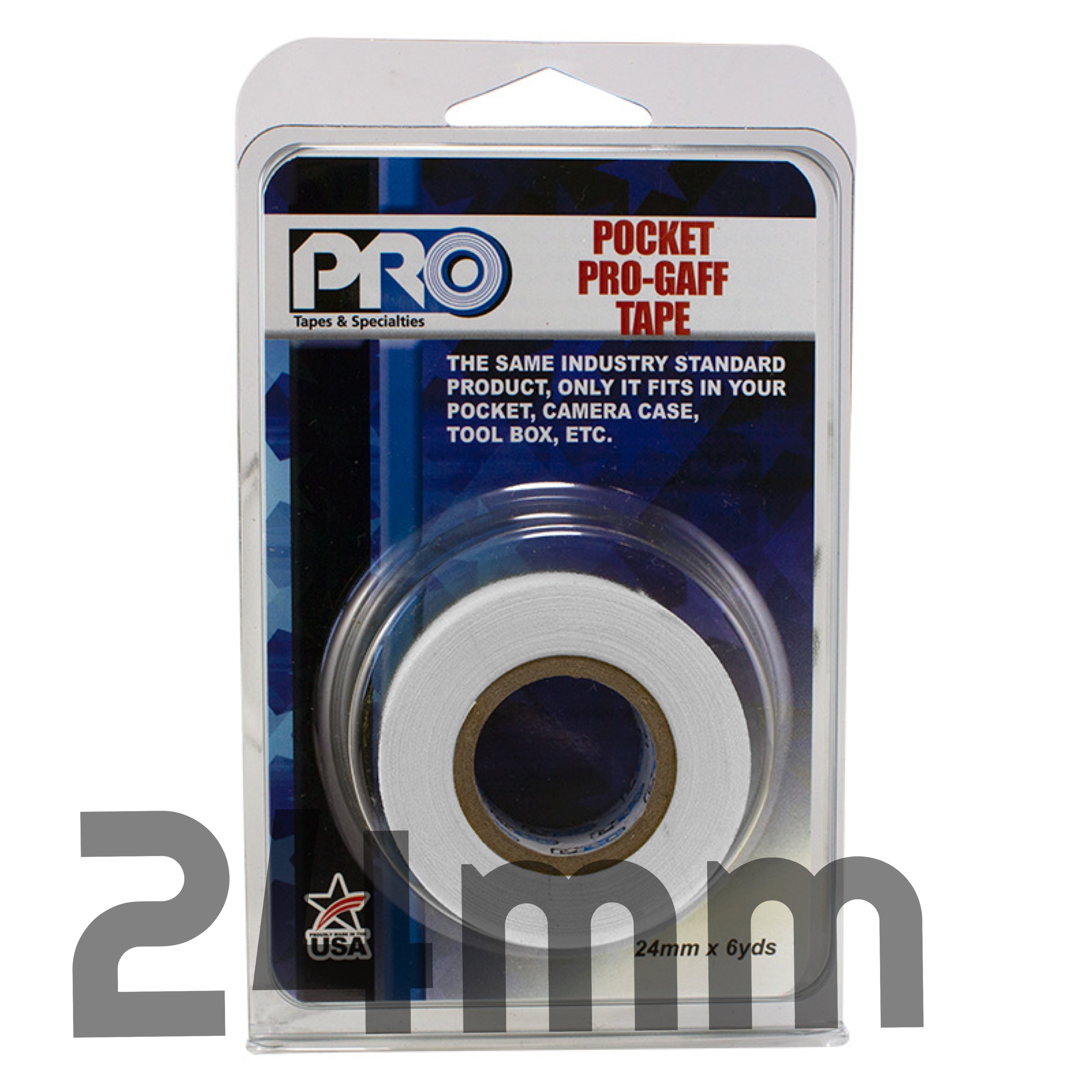 PROGAFF POCKET 24MM X 5.4M - MINI GAFFER ROLLS - WHITE