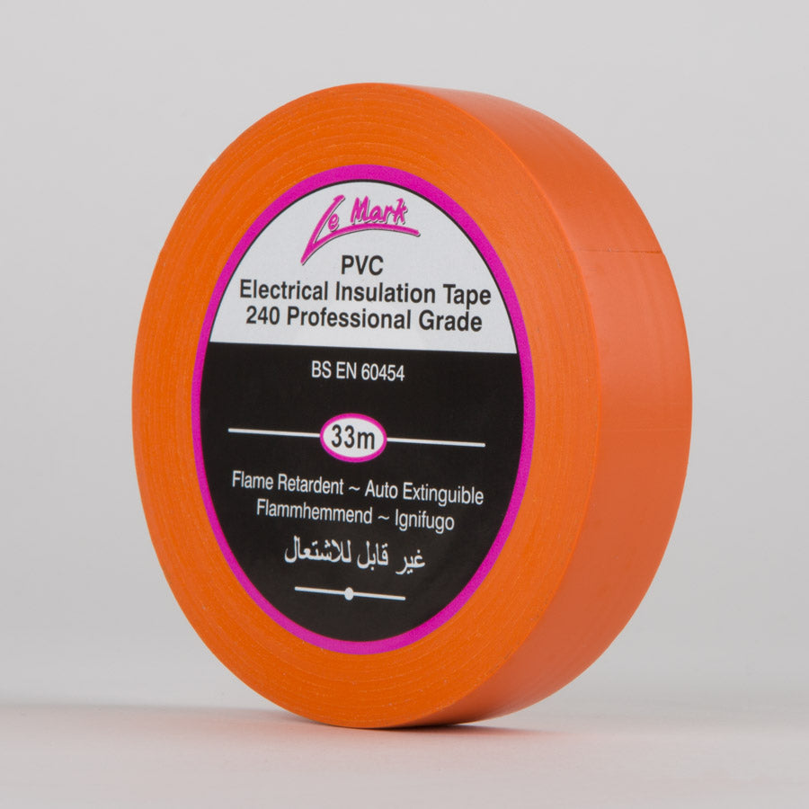 LE MARK PVC ELECTRICAL INSULATION TAPE - ORANGE - 12MM X 33M