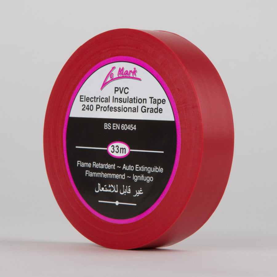 LE MARK PVC ELECTRICAL INSULATION TAPE - RED - 12MM X 33M
