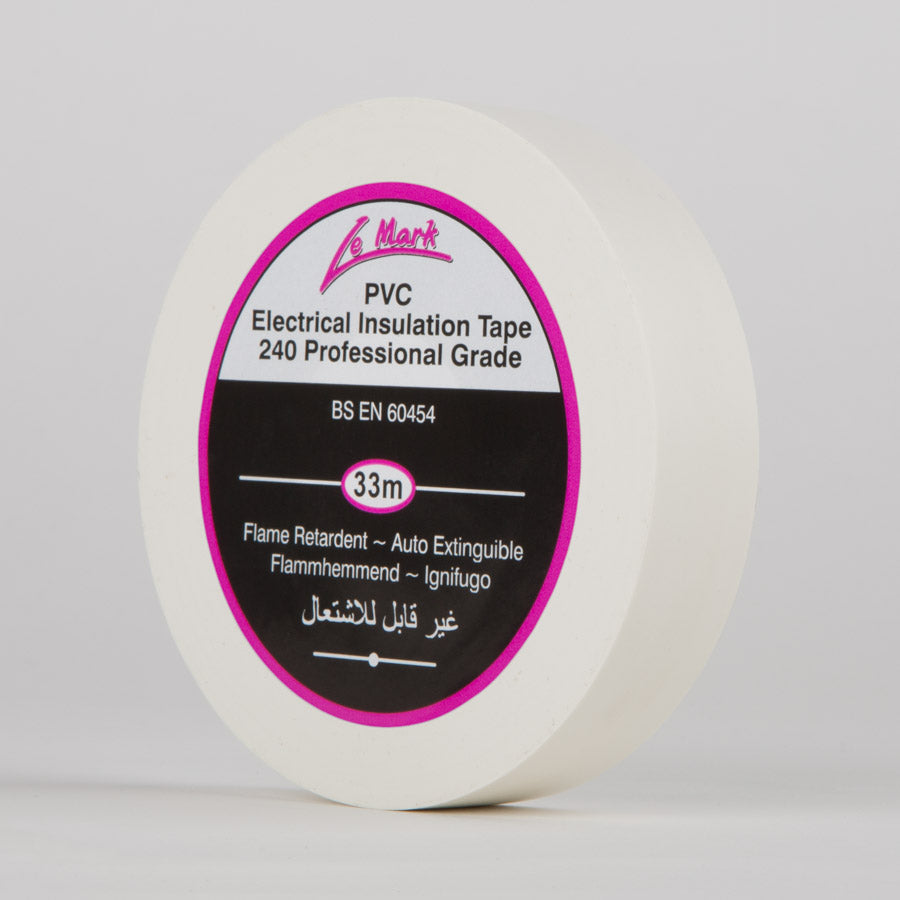 LE MARK PVC ELECTRICAL INSULATION TAPE - WHITE - 12MM X 33MM