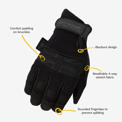 DIRTY RIGGER:COMFORT FIT RIGGER GLOVE - BLACK EDITION - SMALL