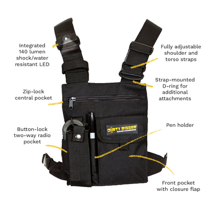 DIRTY RIGGER® LED CHEST RIG WITH BATTERY