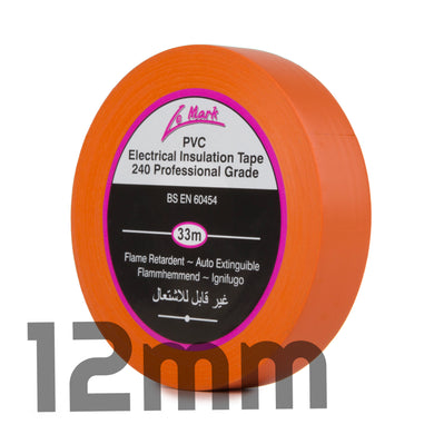LE MARK PVC ELECTRICAL INSULATION TAPE - ORANGE - 12MM X 33M