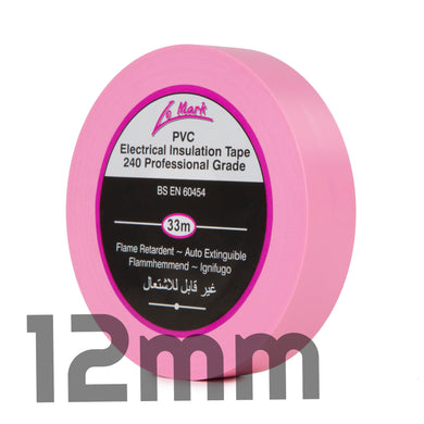 LE MARK PVC ELECTRICAL INSULATION TAPE - PINK - 12MM X 33M