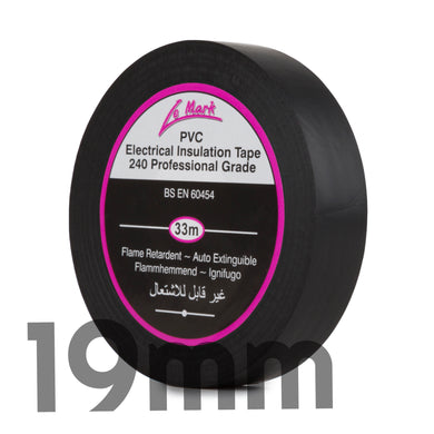 LE MARK PVC ELECTRICAL INSULATION TAPE - BLACK - 19MM X 33M