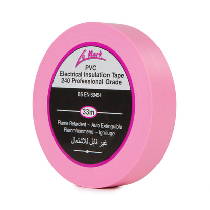 LE MARK PVC ELECTRICAL INSULATION TAPE - PINK - 12MM X 33M