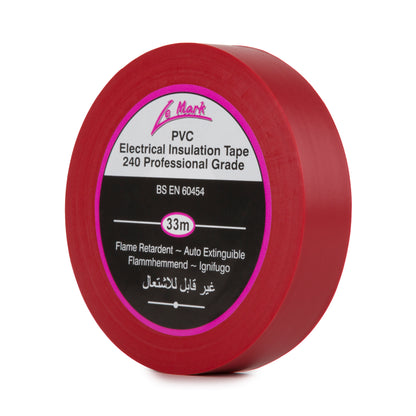 LE MARK PVC ELECTRICAL INSULATION TAPE - RED - 19MM X 33M