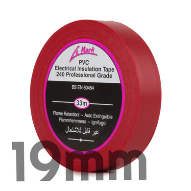 LE MARK PVC ELECTRICAL INSULATION TAPE - RED - 19MM X 33M