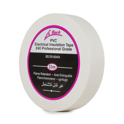 LE MARK PVC ELECTRICAL INSULATION TAPE - WHITE - 19MM X 33MM