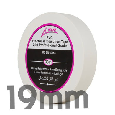 LE MARK PVC ELECTRICAL INSULATION TAPE - WHITE - 19MM X 33MM