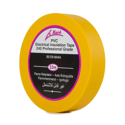 LE MARK PVC ELECTRICAL INSULATION TAPE - YELLOW - 19MM X 33M