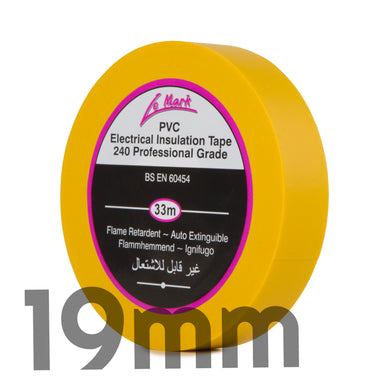 LE MARK PVC ELECTRICAL INSULATION TAPE - YELLOW - 19MM X 33M