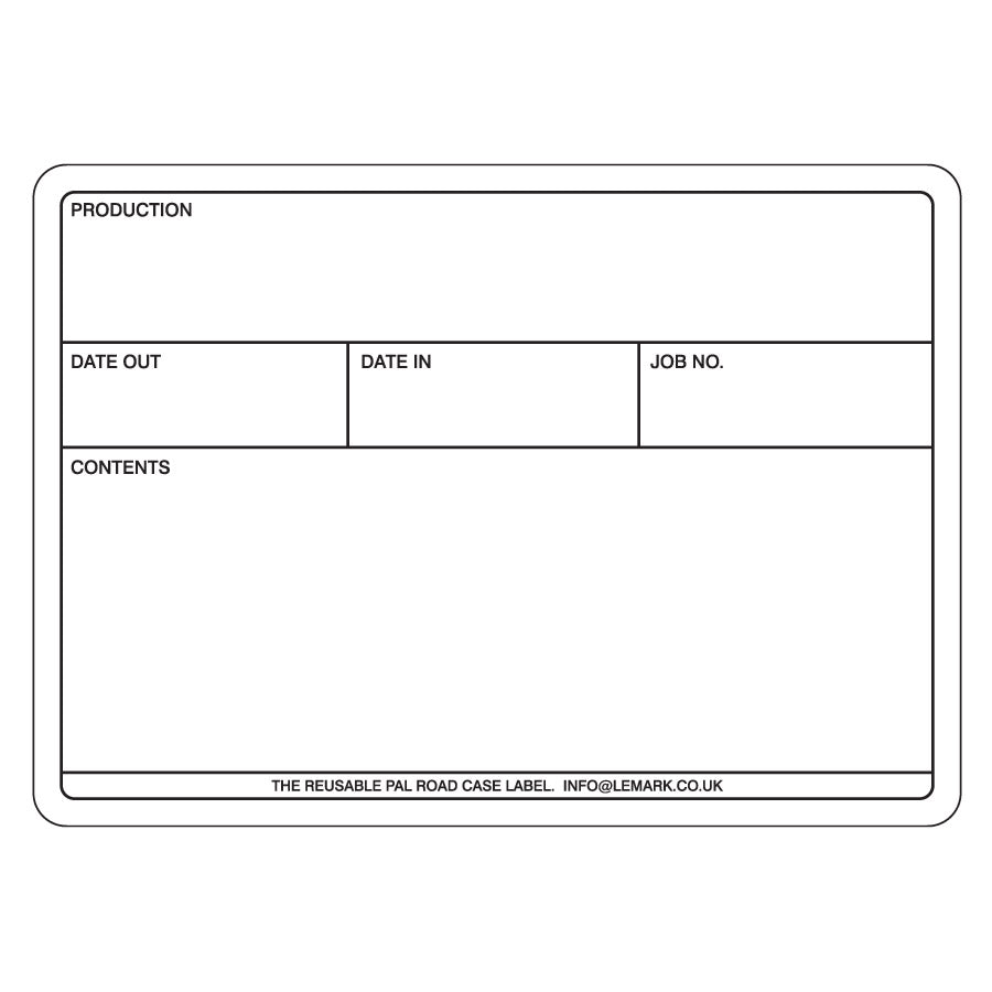 PAL ROAD CASE LABEL (178MM X 127MM) - WHITE