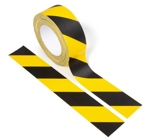 MULTI-PURPOSE DUCT TAPE - HAZARD BUDGET 48MM X 50M BLACK/YELLOW