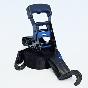 ARNO 50MM RATCHET STRAP IN ALL BLACK - HOOK - 3M