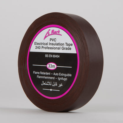 LE MARK PVC ELECTRICAL INSULATION TAPE - BROWN - 12MM X 33M