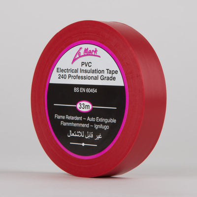 LE MARK PVC ELECTRICAL INSULATION TAPE - RED - 12MM X 33M