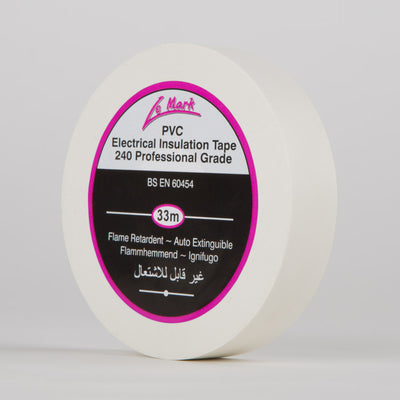 LE MARK PVC ELECTRICAL INSULATION TAPE - WHITE - 12MM X 33MM