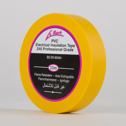 LE MARK PVC ELECTRICAL INSULATION TAPE - YELLOW - 12MM X 33M