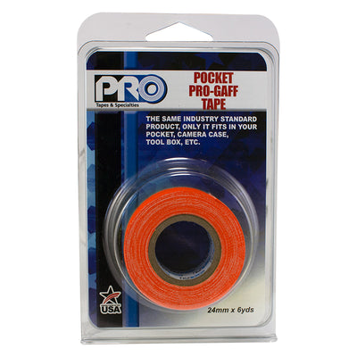 PROGAFF POCKET 24MM X 5.4M - MINI GAFFER ROLLS - NEON ORANGE