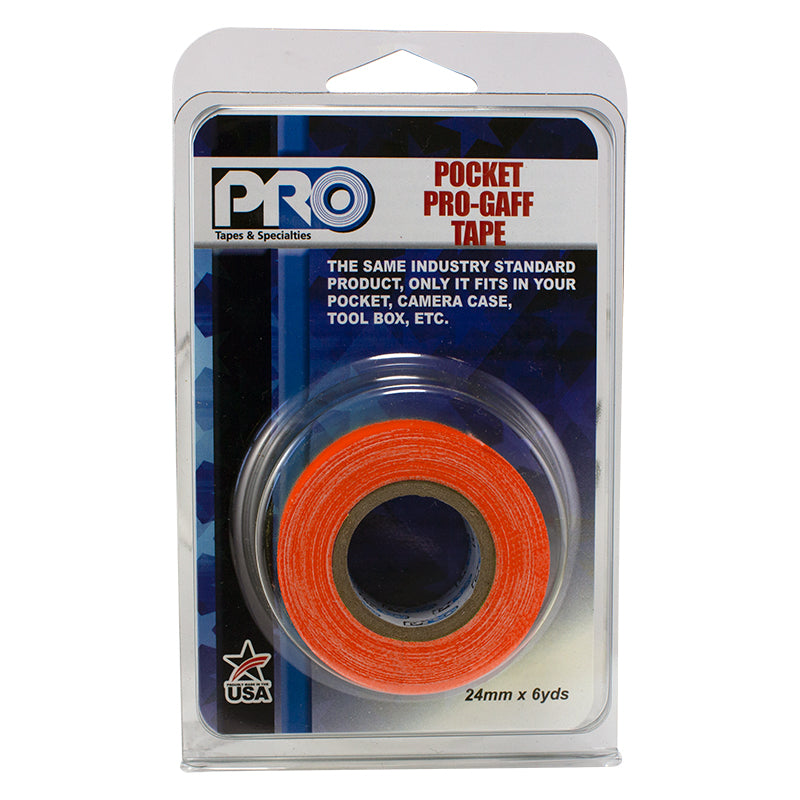 PROGAFF POCKET 24MM X 5.4M - MINI GAFFER ROLLS - NEON ORANGE